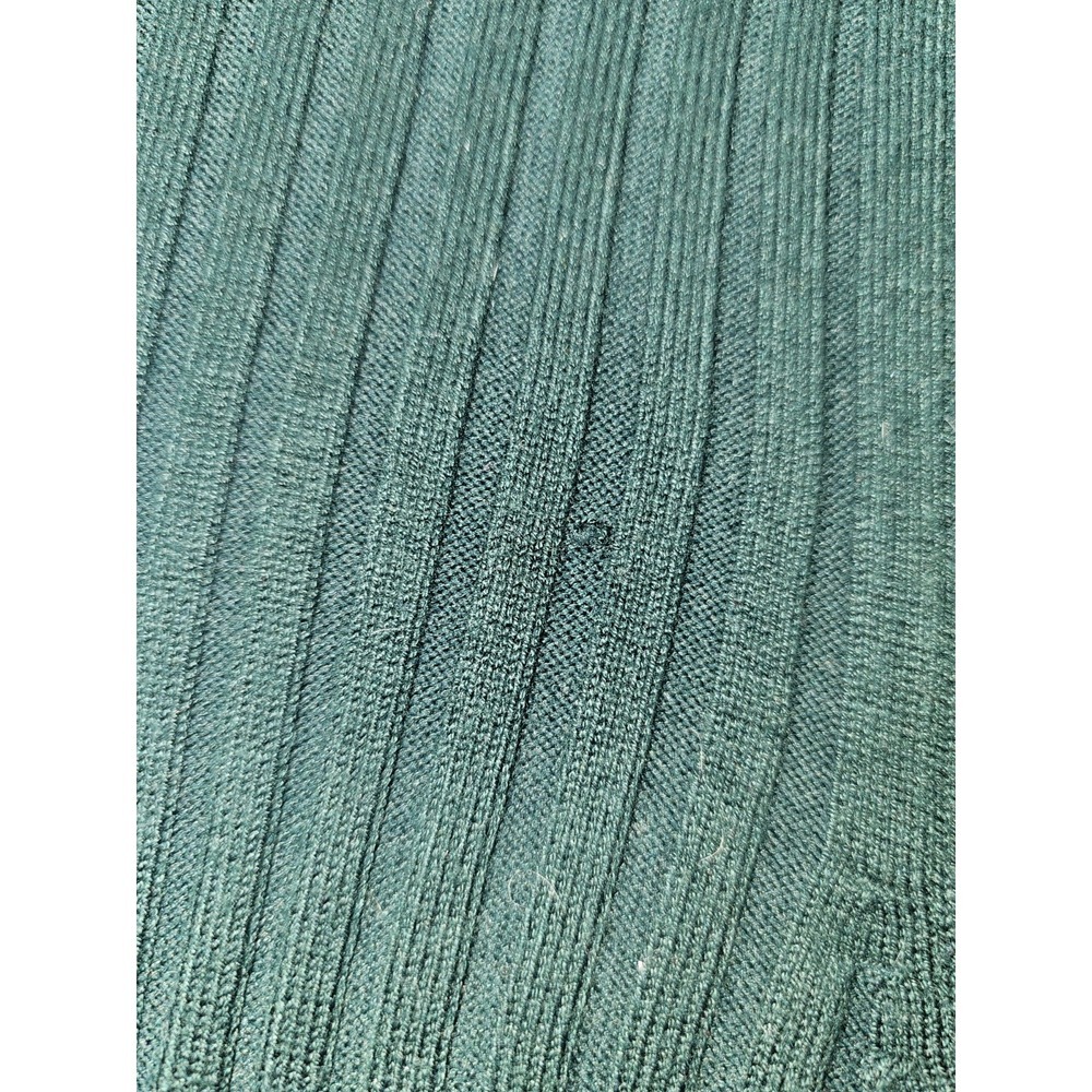 Womens M Green Ribbed Knit Turtleneck Sweater Stretch Dark Academia Grunge Y2K - Picture 5 of 5